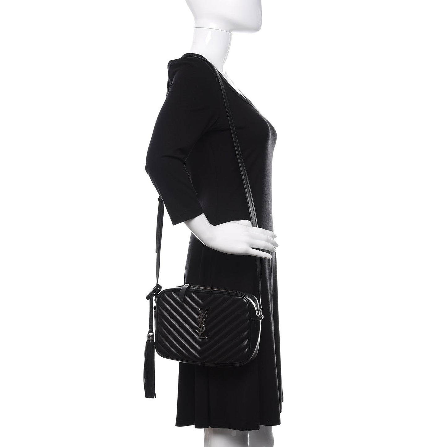Calfskin Matelasse Monogram Lou Camera Bag Black