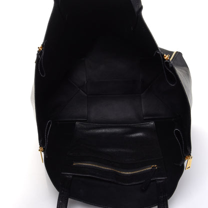 Celine Smooth Lambskin Horizontal Zipper Gusset Cabas Black 5 of 17