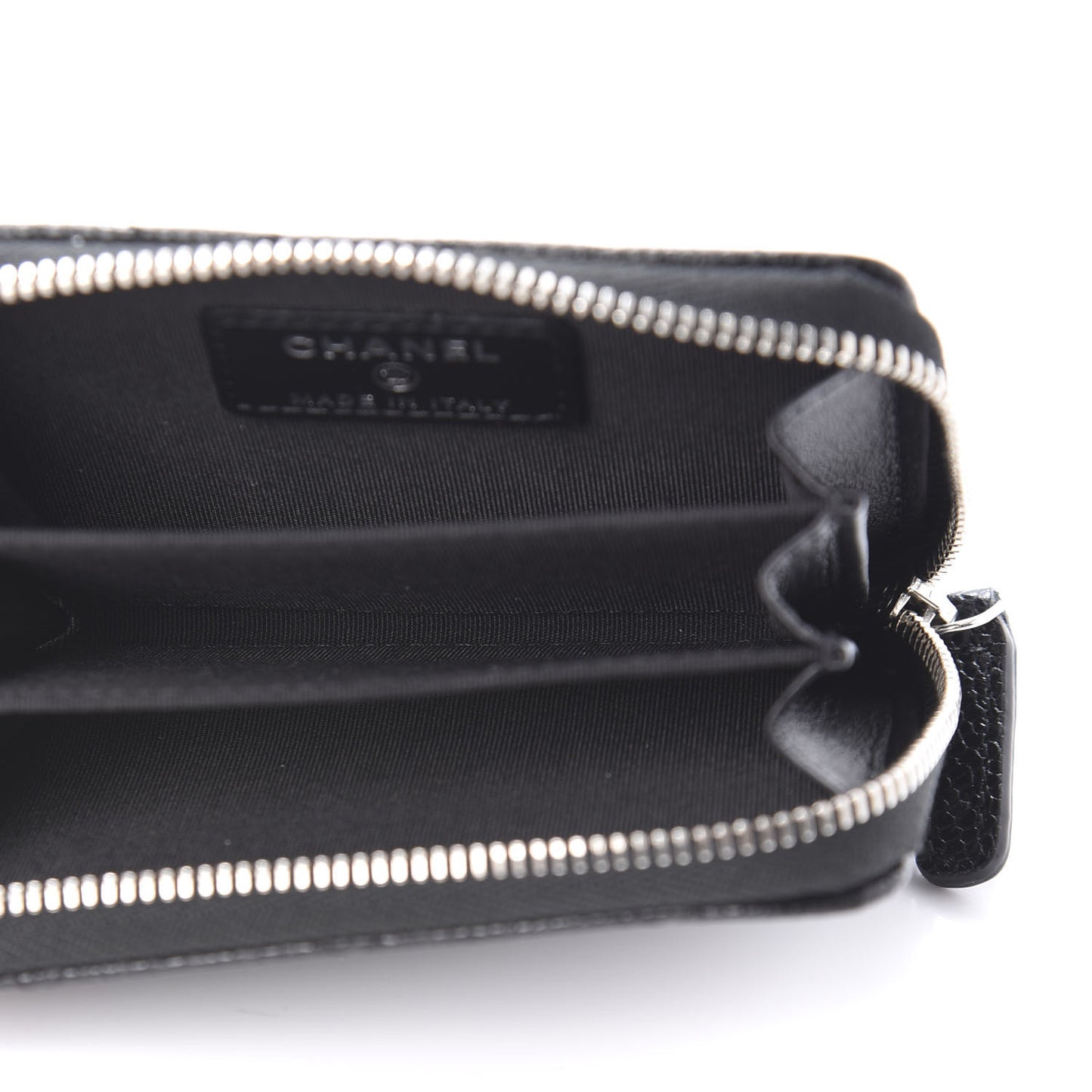 Caviar Quilted Incognito Zip Coin Purse Black