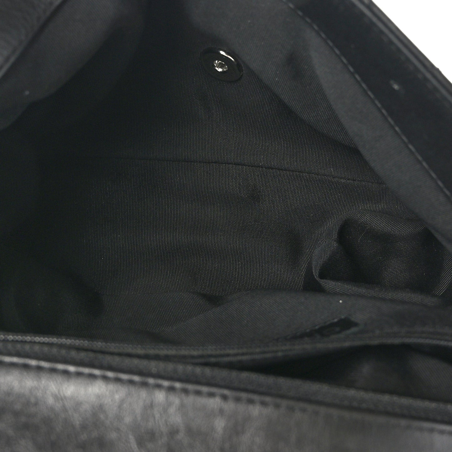 Crumpled Calfskin Quilted Large Chain All Over Flap Bag Black