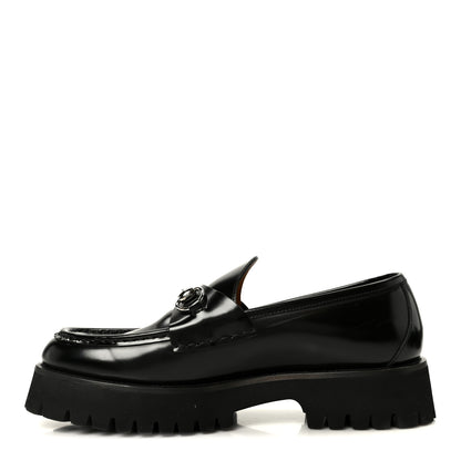 Gucci Cordovan Lux Womens Horsebit 45mm Platform Loafers 41 Black 1 of 10