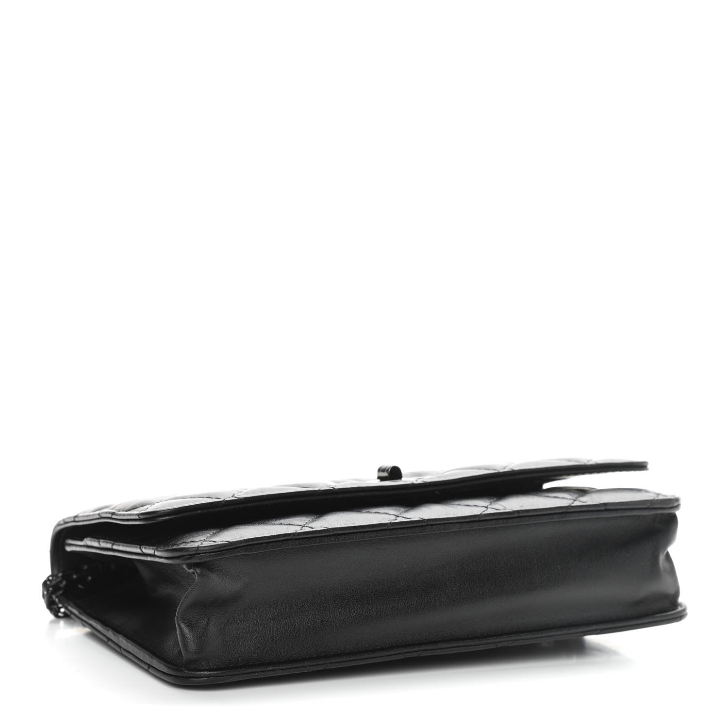 Chanel Aged Calfskin Quilted Reissue Wallet On Chain WOC So Black 4 of 12