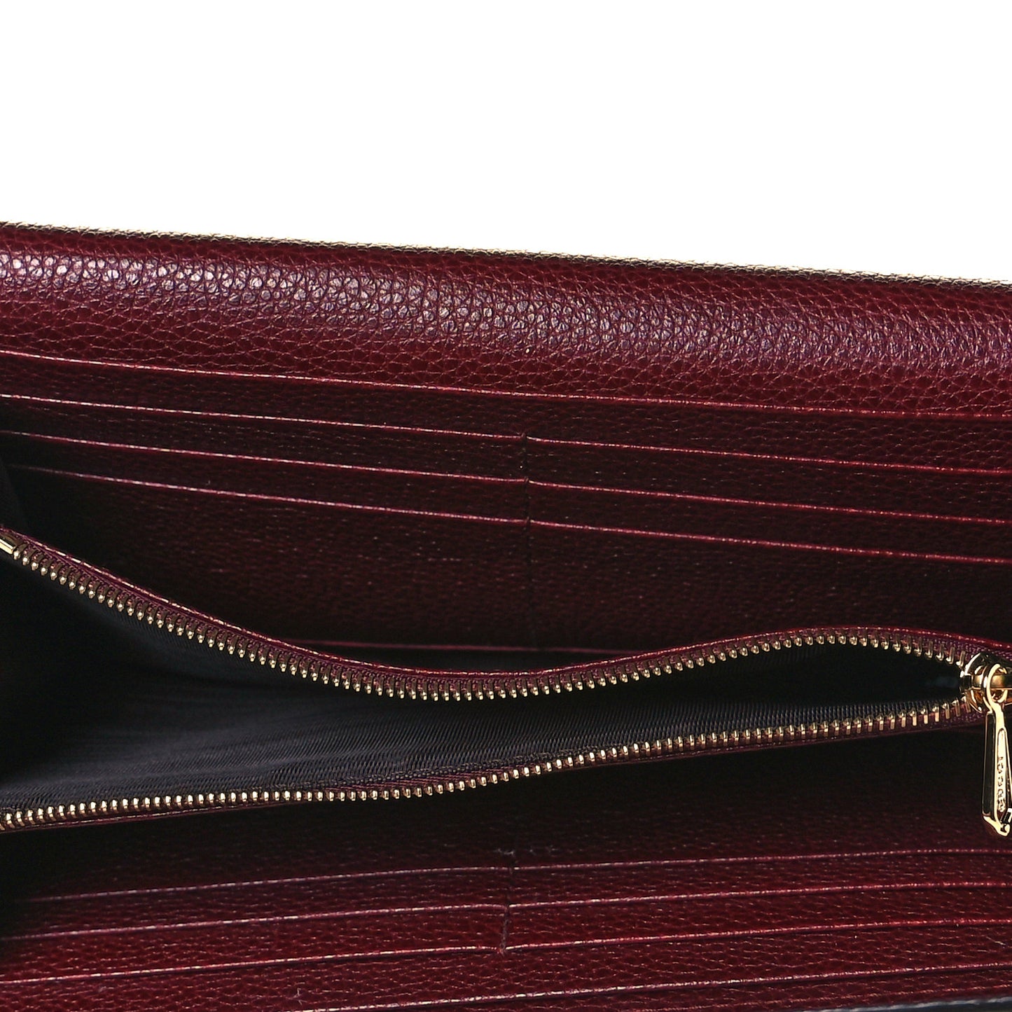 Grainy Calfskin Zumi Continental Wallet Vintage Bordeaux