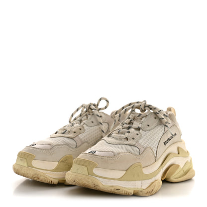 Balenciaga Fabric Mesh Womens Triple S Sneakers 38 White 4 of 10