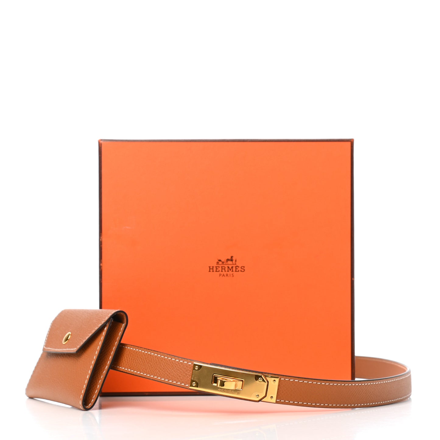 Epsom Kelly Pocket Belt Gold