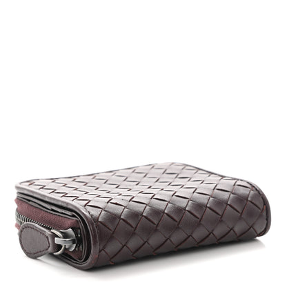 Bottega Veneta Nappa Intrecciato Zip Around Coin Purse Aubergine 4 of 9