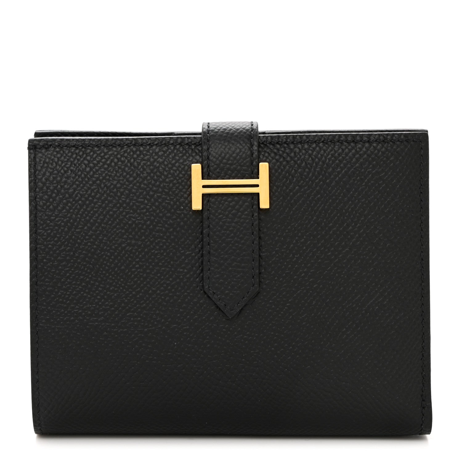 Hermes Epsom Bearn Compact Wallet Black 1 of 8