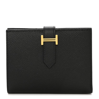 Hermes Epsom Bearn Compact Wallet Black 1 of 8