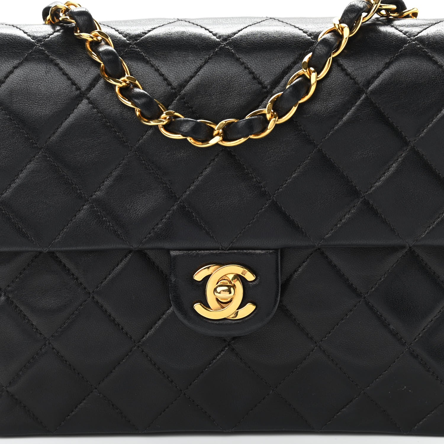 Chanel Lambskin Quilted Mini Square Flap Bag Black 10 of 10