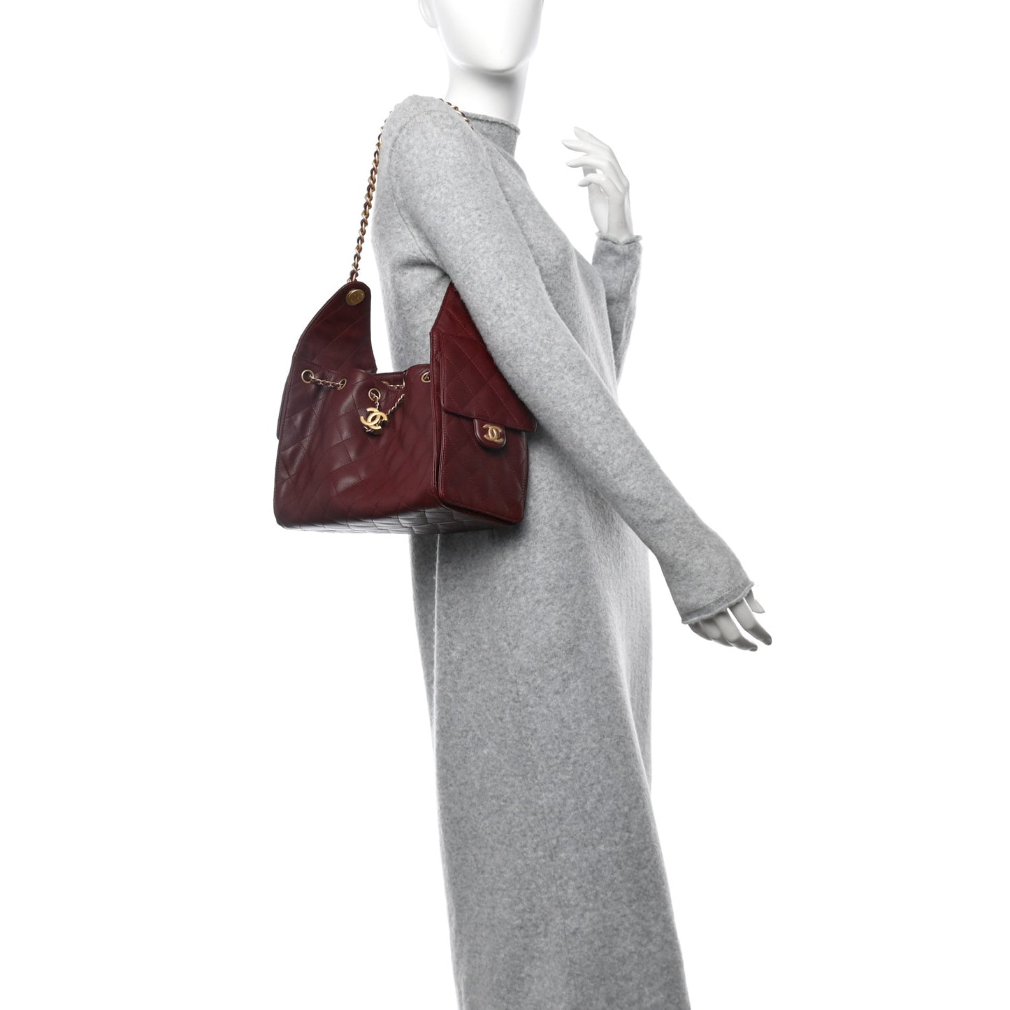 Caviar Quilted Small Chanel 25 Handbag Burgundy