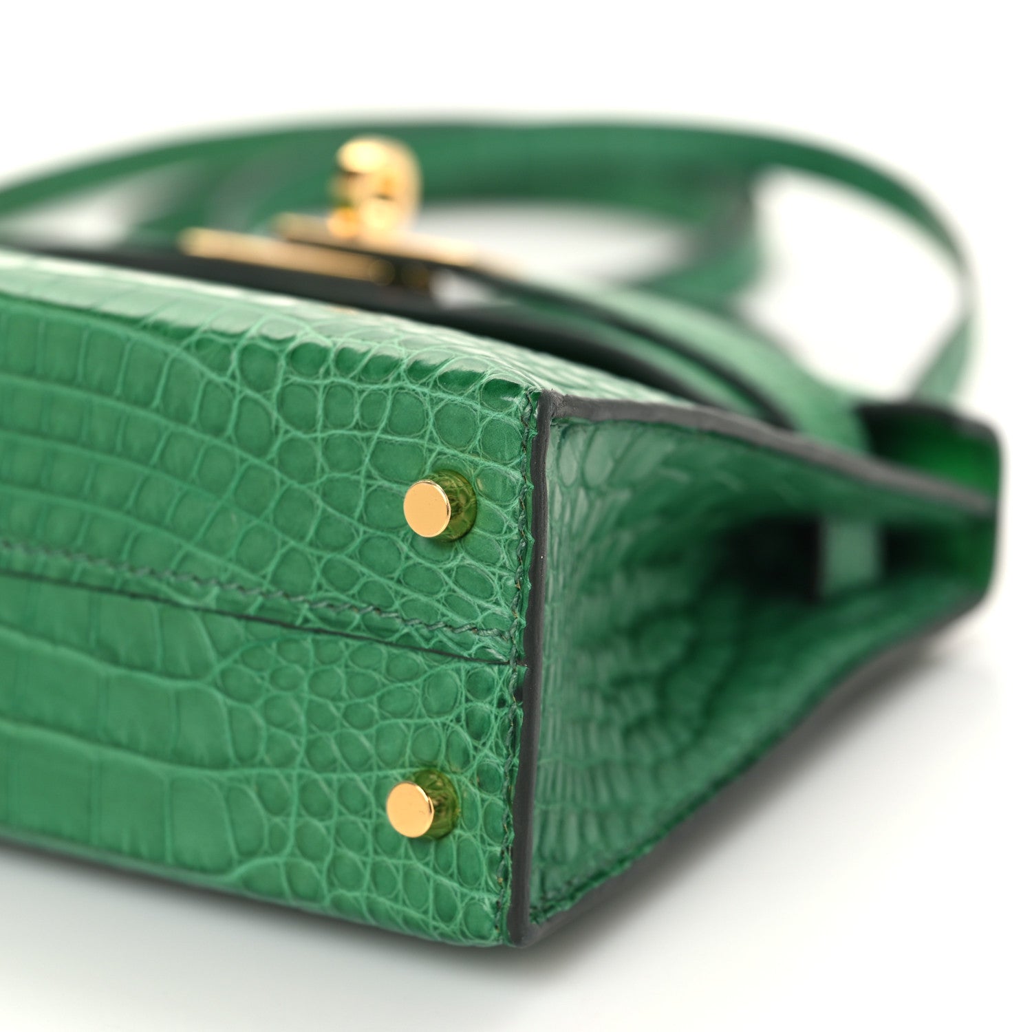 Hermes Matte Alligator Mini Kelly Sellier 20 Vert Cactus 9 of 10