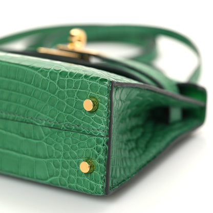 Hermes Matte Alligator Mini Kelly Sellier 20 Vert Cactus 9 of 10