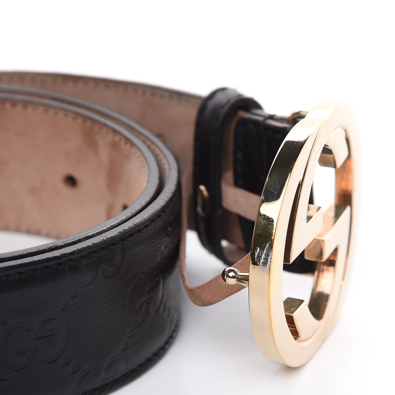 Gucci Guccissima Interlocking G Belt 80 32 Black 7 of 8