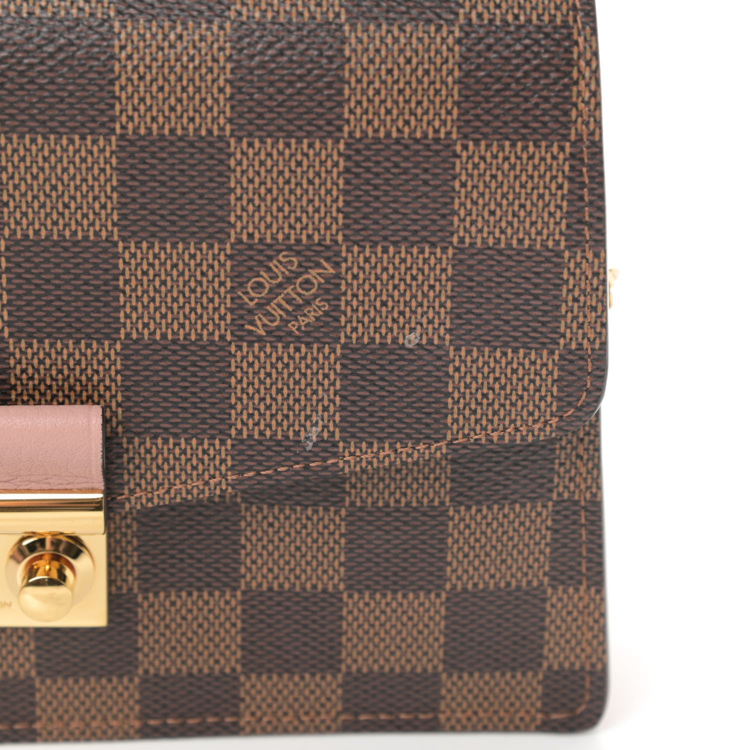 Louis Vuitton Damier Ebene Croisette Chain Wallet Magnolia 11 of 14
