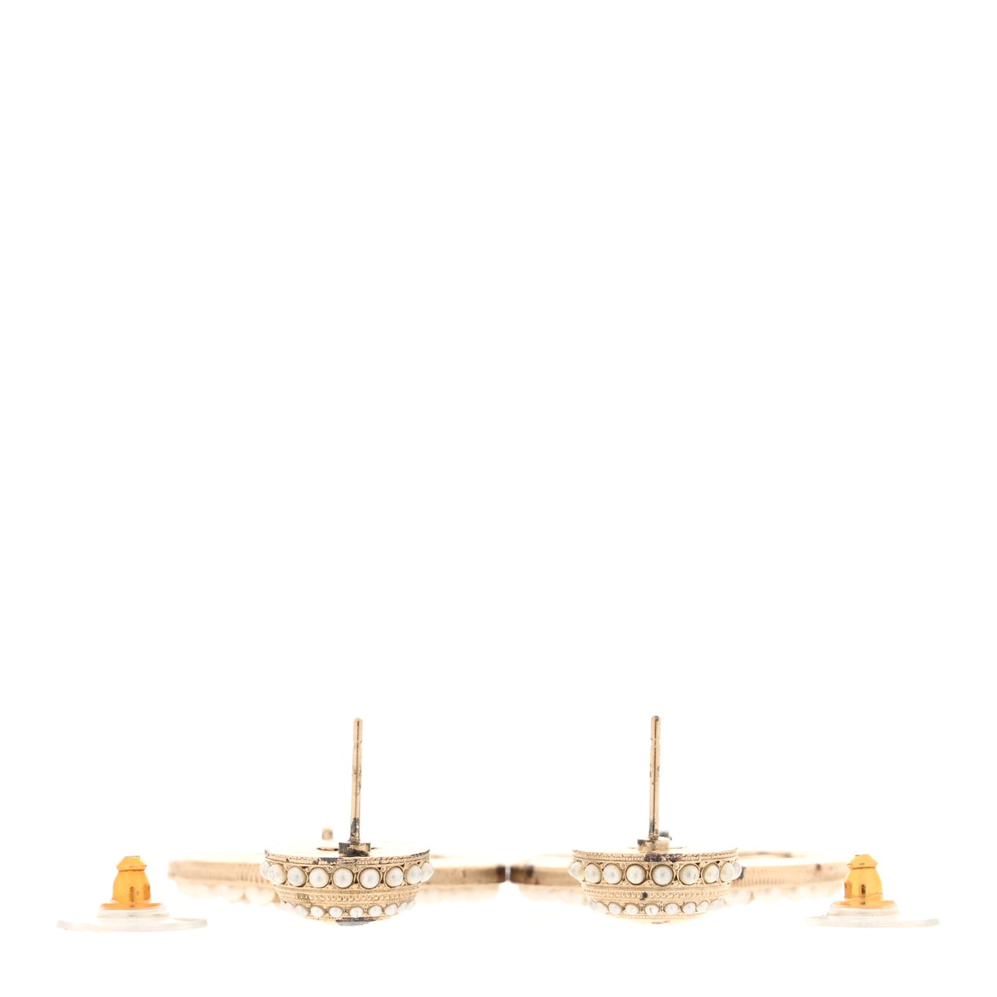 Pearl CC Drop Earrings Light Gold