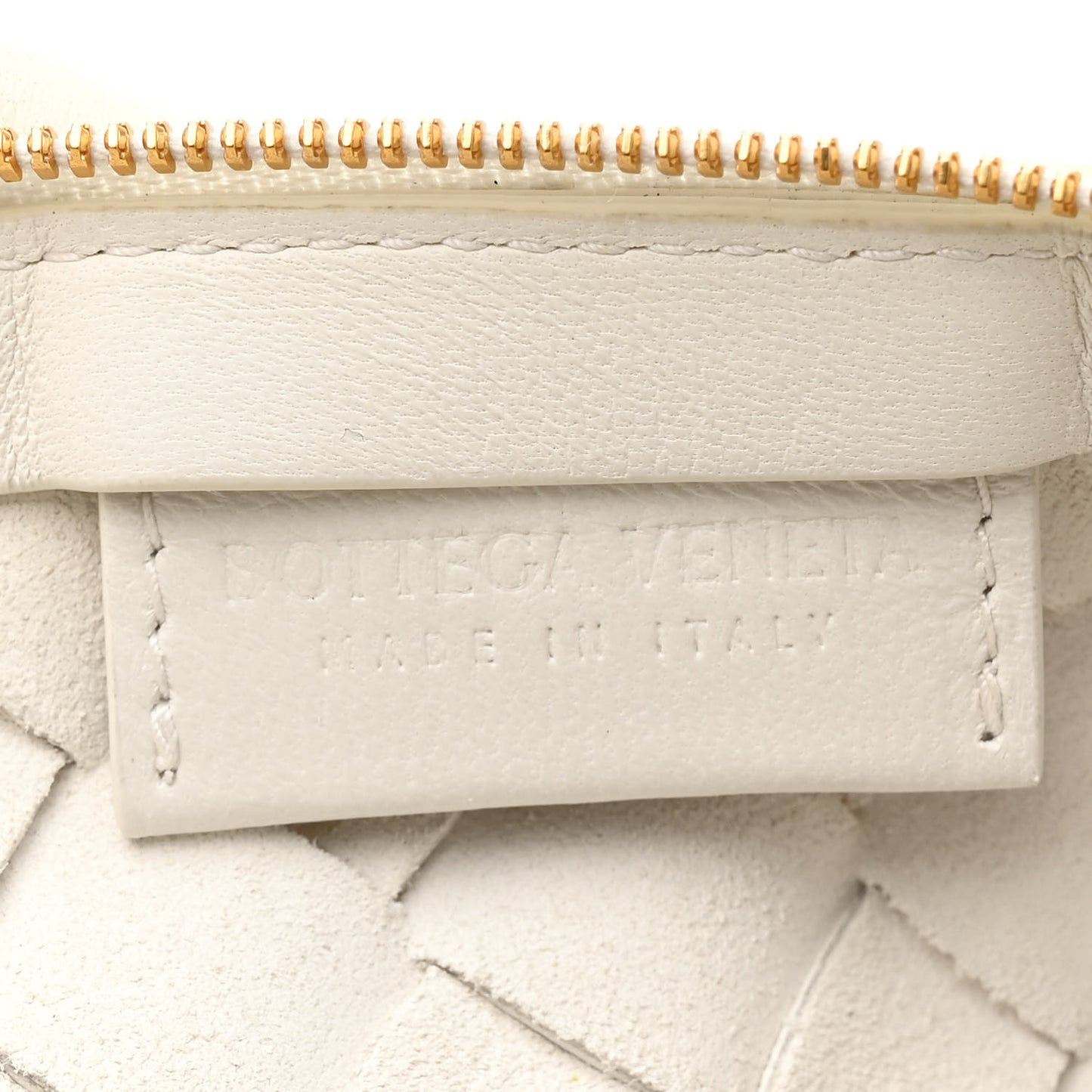 Nappa Intrecciato Medium Turn Pouch White