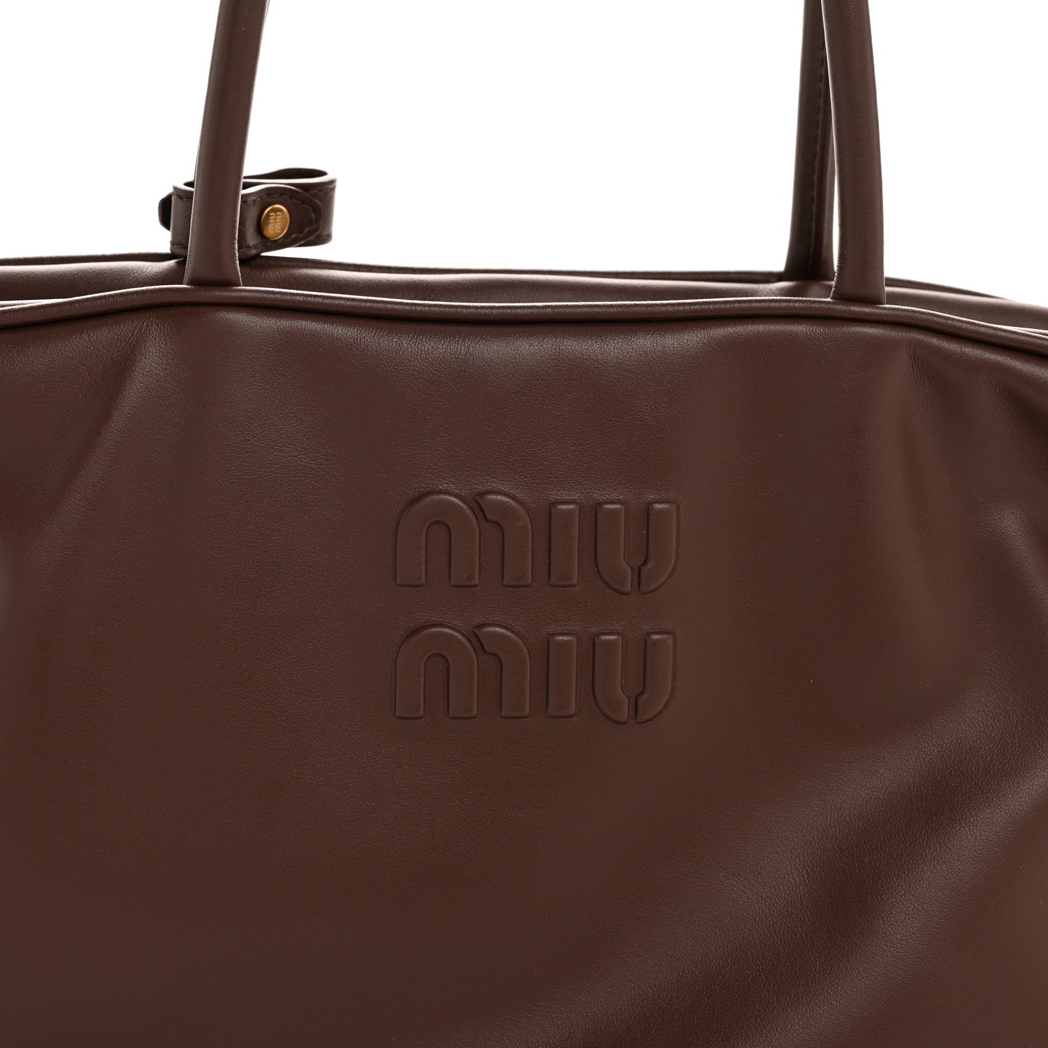 Miu Miu Soft Calf Softy Large Beau Top Handle Bag Briarwood 7 of 12