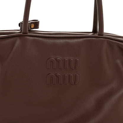 Miu Miu Soft Calf Softy Large Beau Top Handle Bag Briarwood 7 of 12