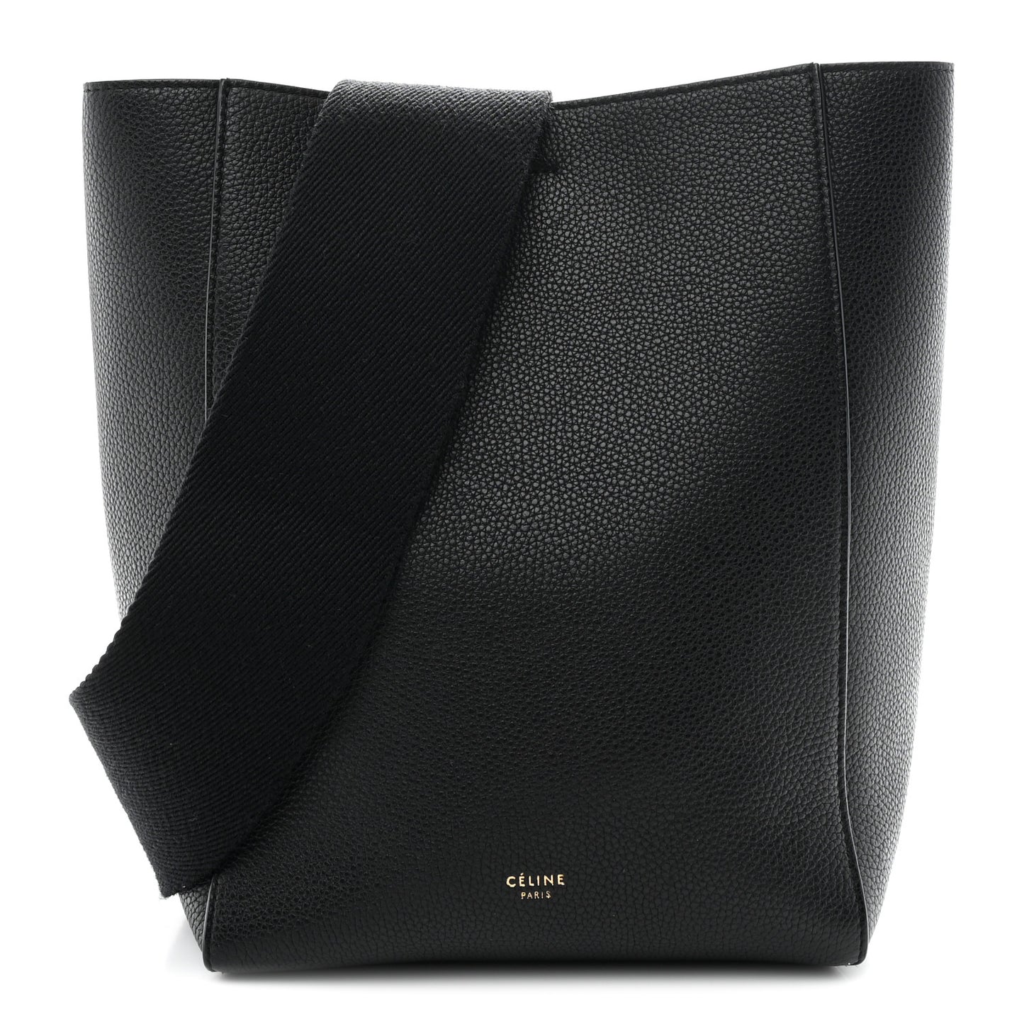 Soft Grained Calfskin Small Sangle Bucket Bag Black