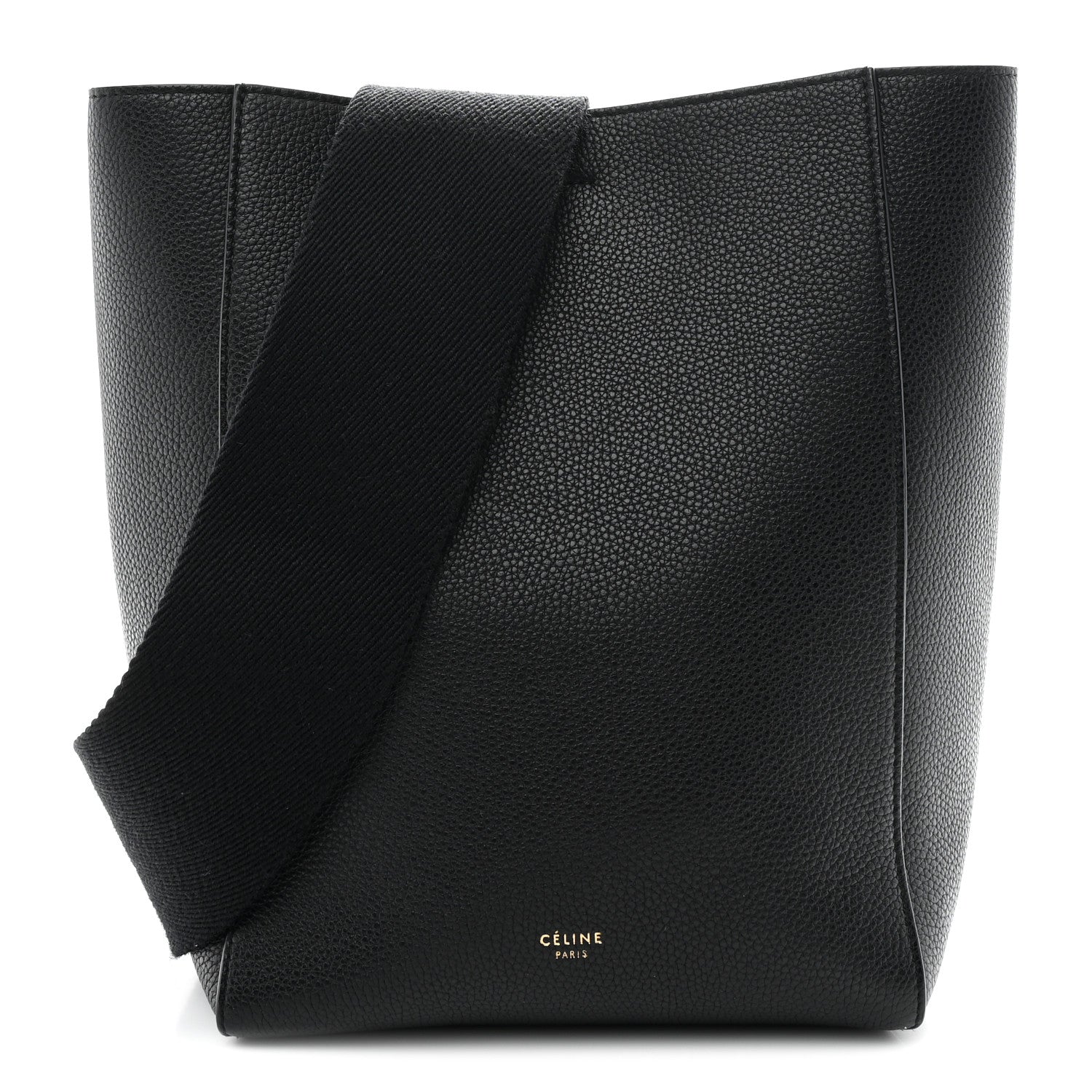 Celine Soft Grained Calfskin Small Sangle Bucket Bag Black 1 of 10