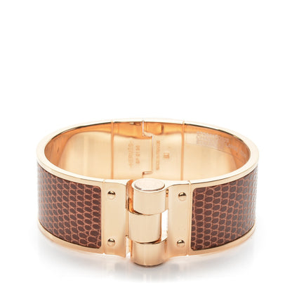 Hermes Lizard Charniere Uni Wide Hinged Bracelet S Etrusque 1 of 5