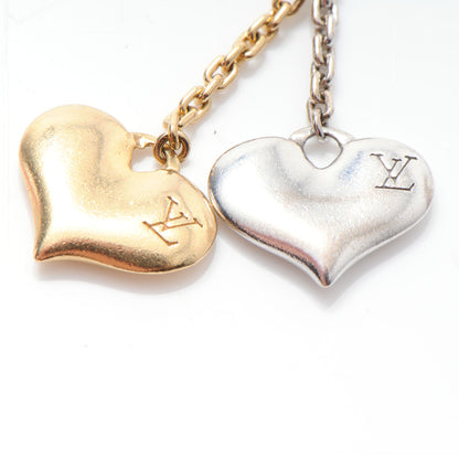 Louis Vuitton 18K Yellow White Gold Two Heart Monogram Charm 3 of 3