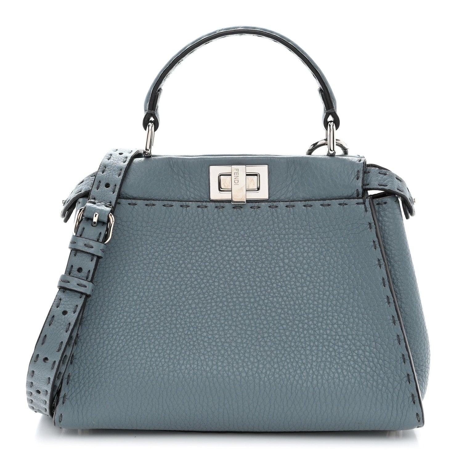 Fendi Cuoio Romano Selleria Bi-Color Mini Peekaboo Iconic Satchel Nube Bordeaux 1 of 11