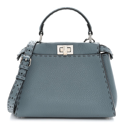 Fendi Cuoio Romano Selleria Bi-Color Mini Peekaboo Iconic Satchel Nube Bordeaux 1 of 11