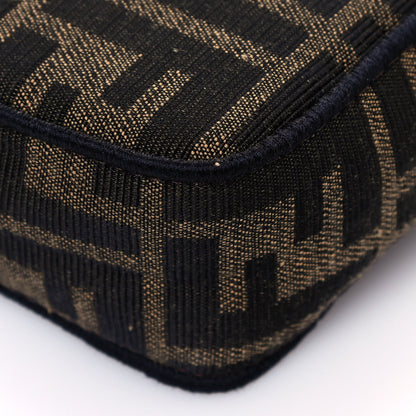 Fendi Fabric Jacquard FF 1974 Mini Baguette Tobacco Moro Black 10 of 14