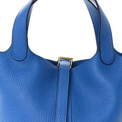 Hermes Taurillon Clemence Picotin Lock 18 PM Bleu Hydra 8 of 11
