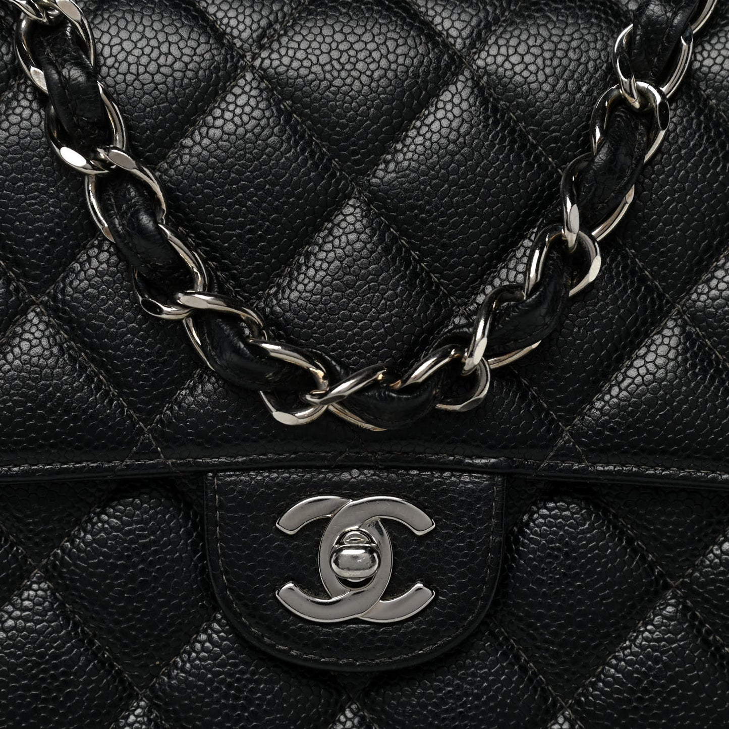 Caviar Quilted Jumbo Single Flap Black