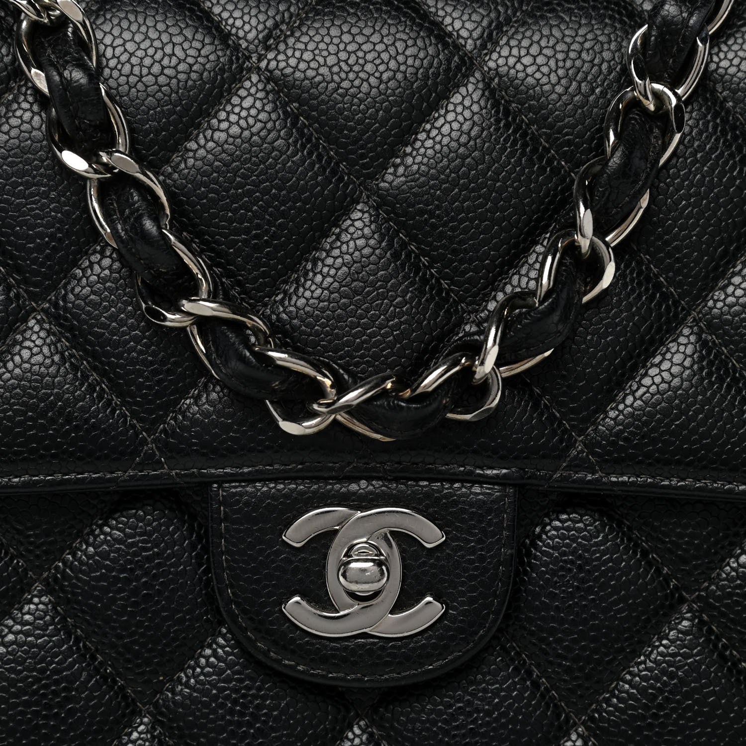Chanel Caviar Quilted Jumbo Single Flap Black 8 of 10