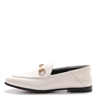 Gucci Lambskin Womens Brixton Horsebit Loafers 35 Mystic White 1 of 7