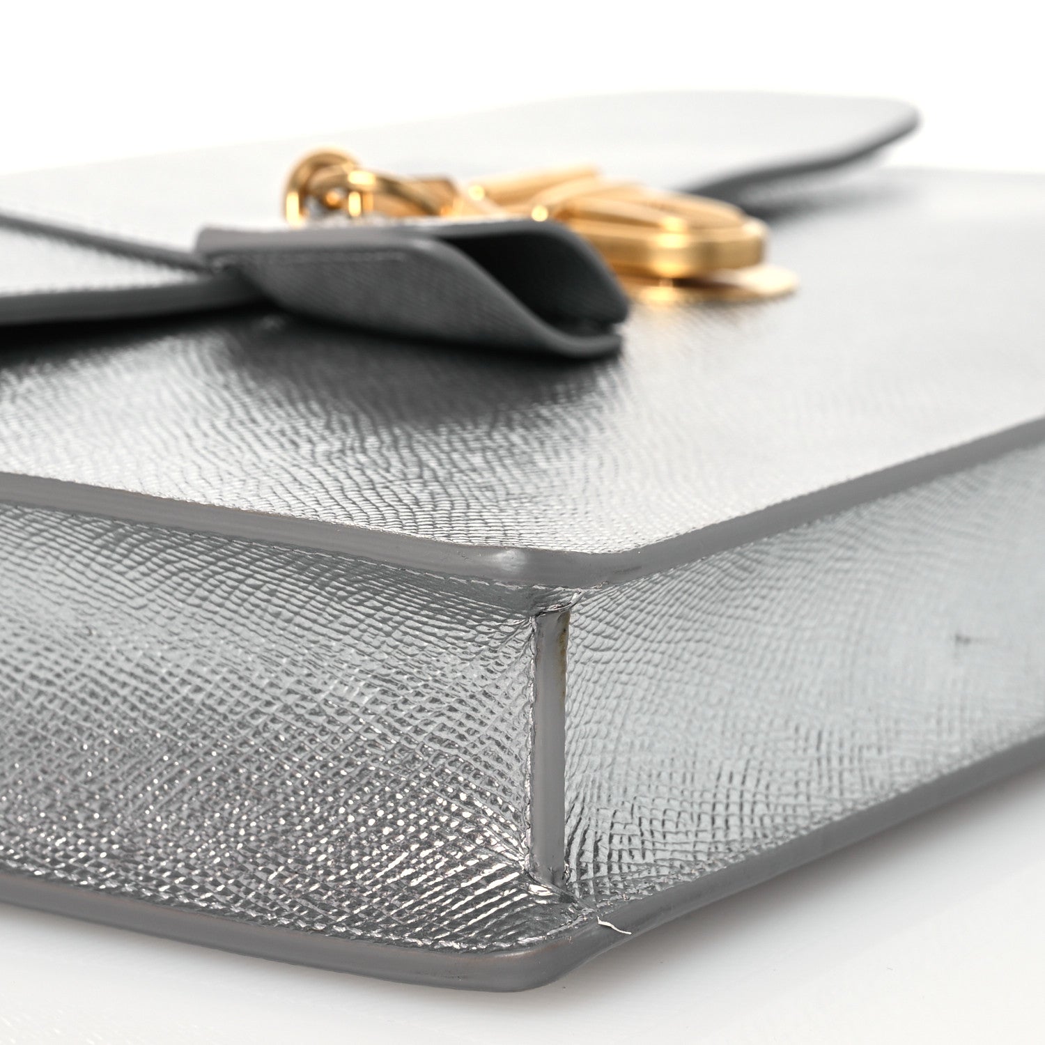 Celine Grained Calfskin Cartable Medium Briefcase Silver 10 of 13