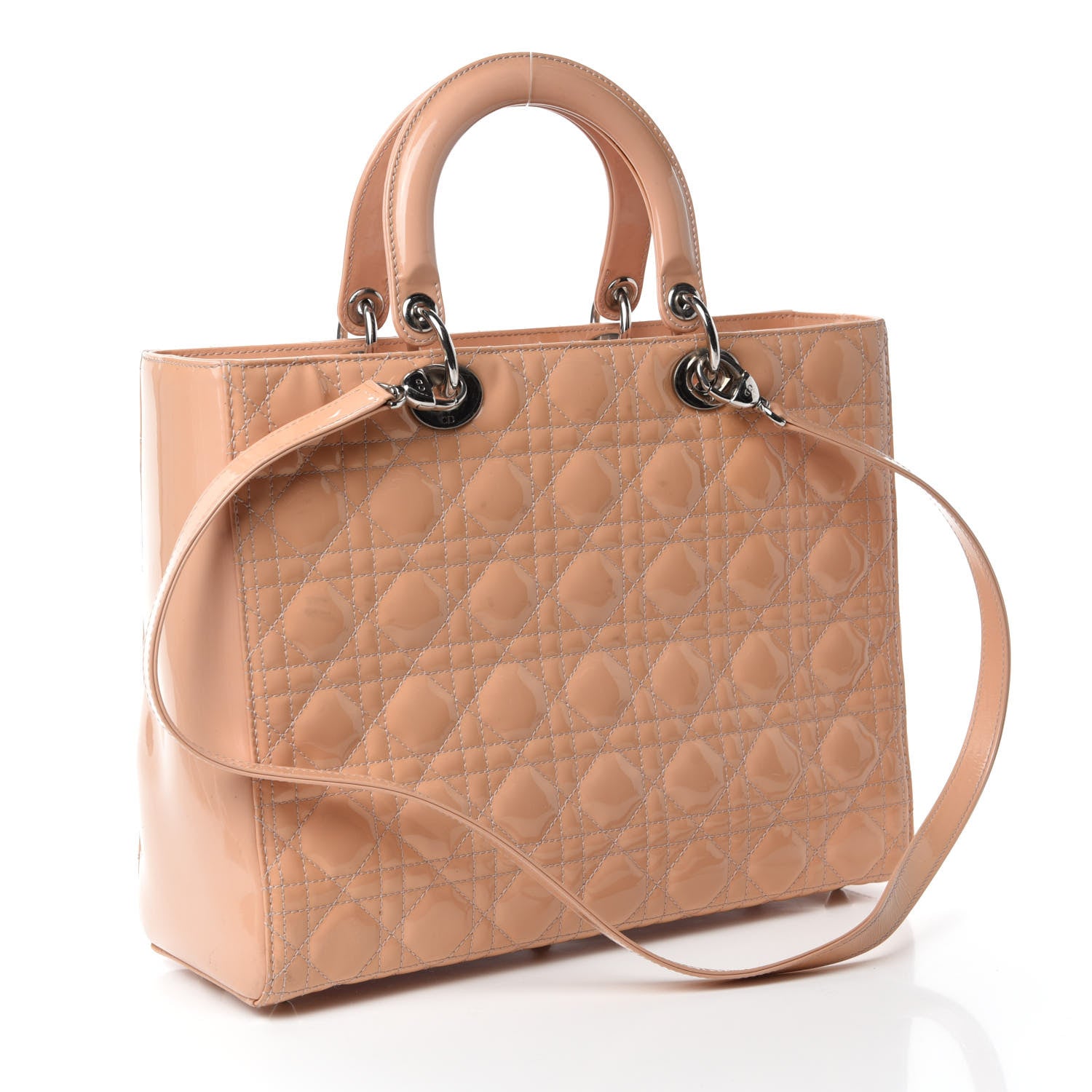 Christian Dior Patent Cannage Large Lady Dior Beige 3 of 10