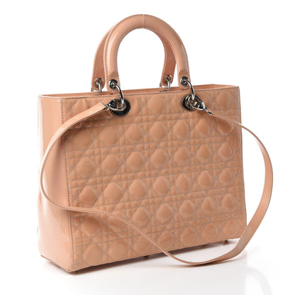 Christian Dior Patent Cannage Large Lady Dior Beige 3 of 10