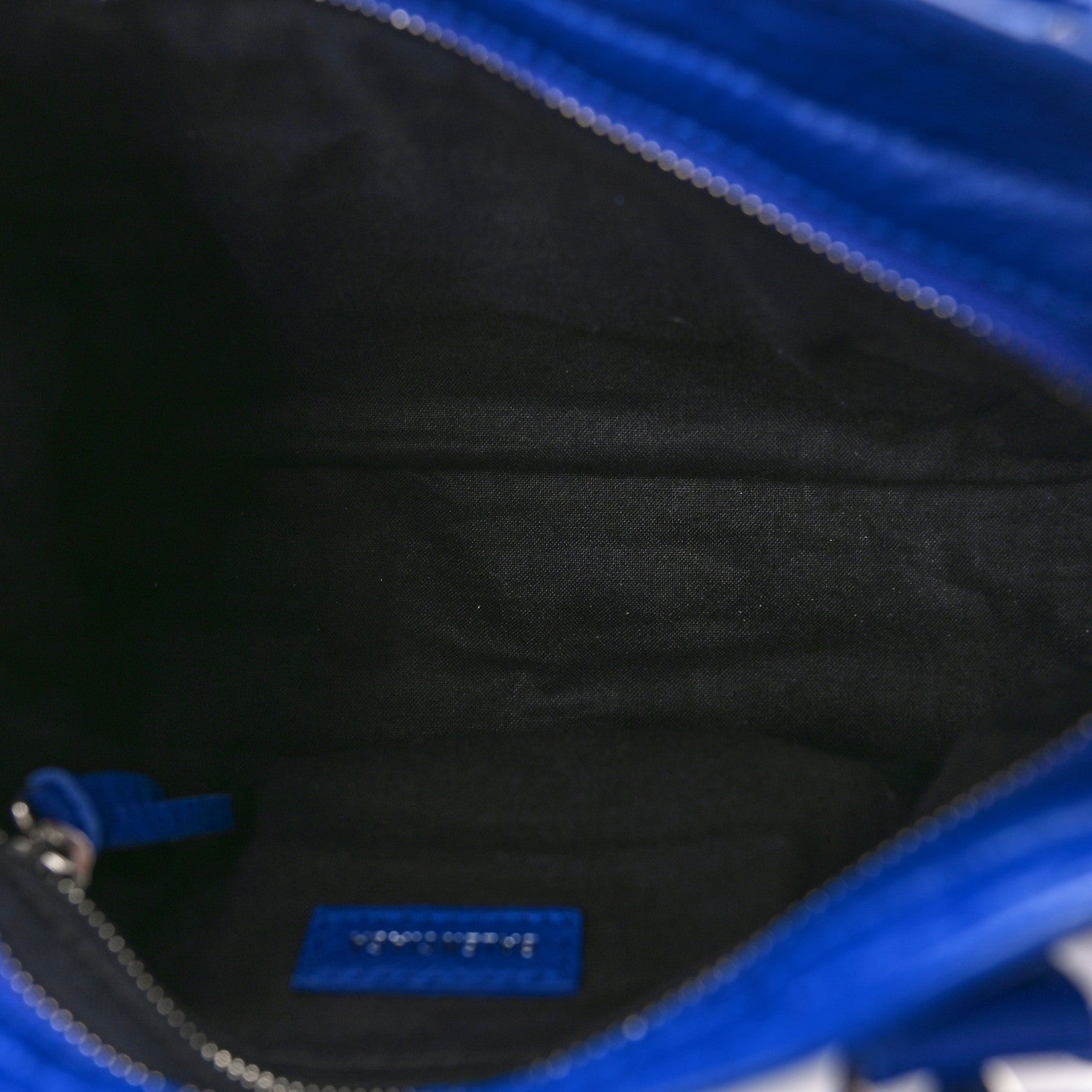 Balenciaga Agneau Classic Silver Hardware Mini City Logo Strap Bleu Electric Black 5 of 8