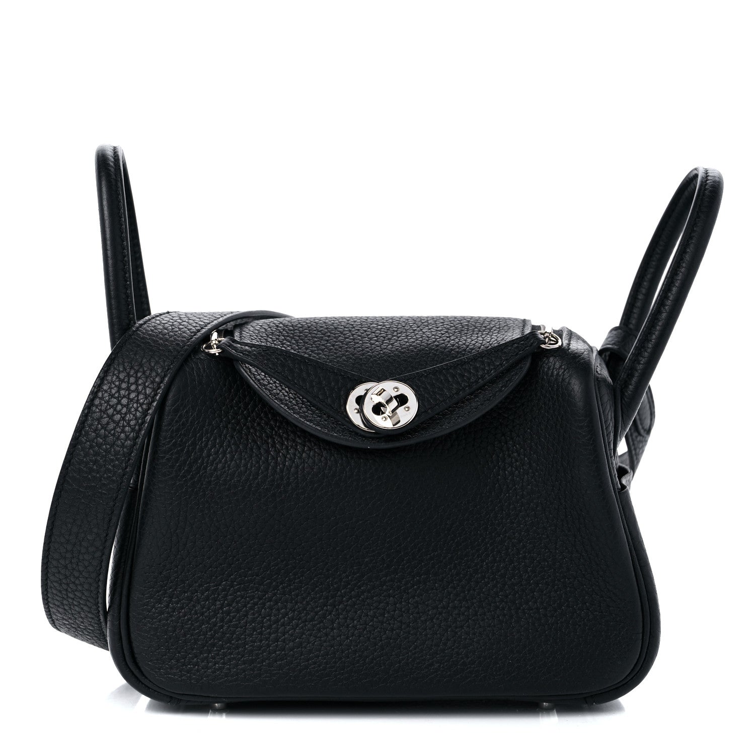 Hermes Taurillon Clemence Mini Lindy 20 Black 1 of 9