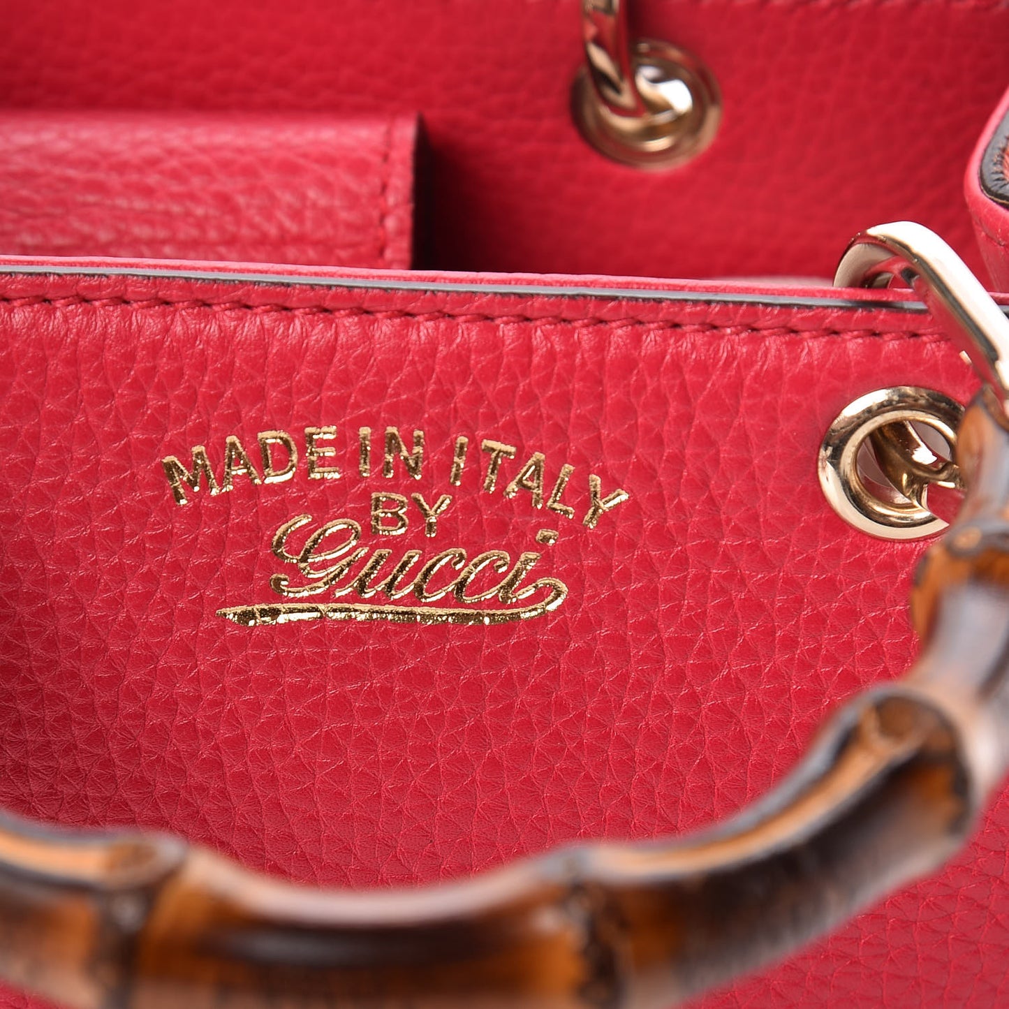 Calfskin Mini Bamboo Shopper Tote Fuchsia Orange