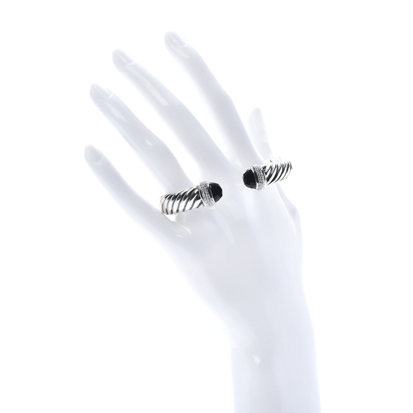 Sterling Silver Diamond Black Onyx 10mm Waverly Bracelet