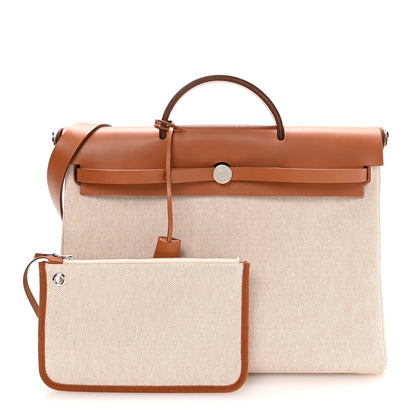 Hermes Vache Hunter Criss Viking Herbag Messenger 39 Ecru Beige Fauve 3 of 11
