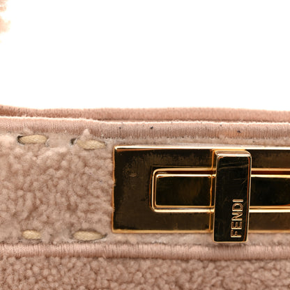 Fendi Curly Shearling Shiny Nappa Medium Peekaboo I SEE U Satchel Rosa Plaster 12 of 12