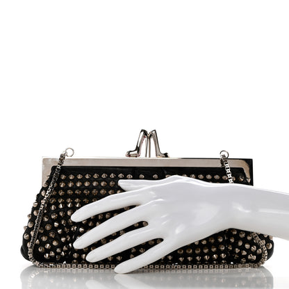 Christian Louboutin Calfskin Studded Clutch Black 2 of 8