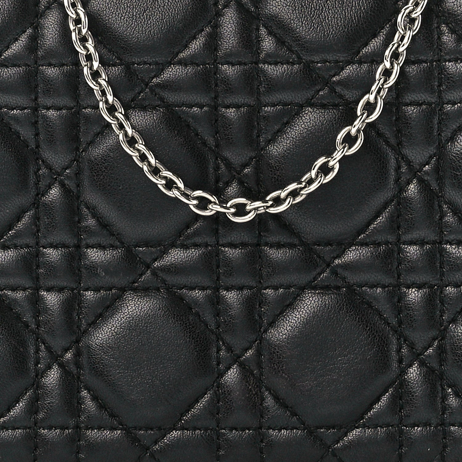 Christian Dior Lambskin Cannage Lady Dior Convertible Clutch Black 8 of 11