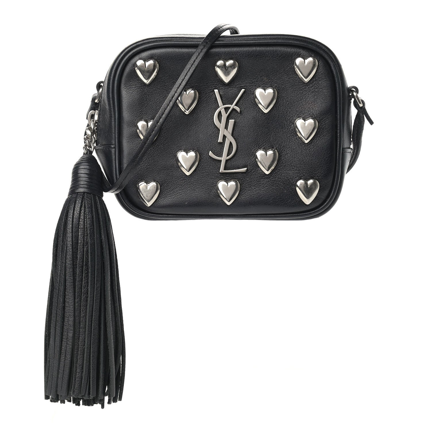 Saint Laurent Calfskin Heart Monogram Lou Camera Bag Black 1 of 12