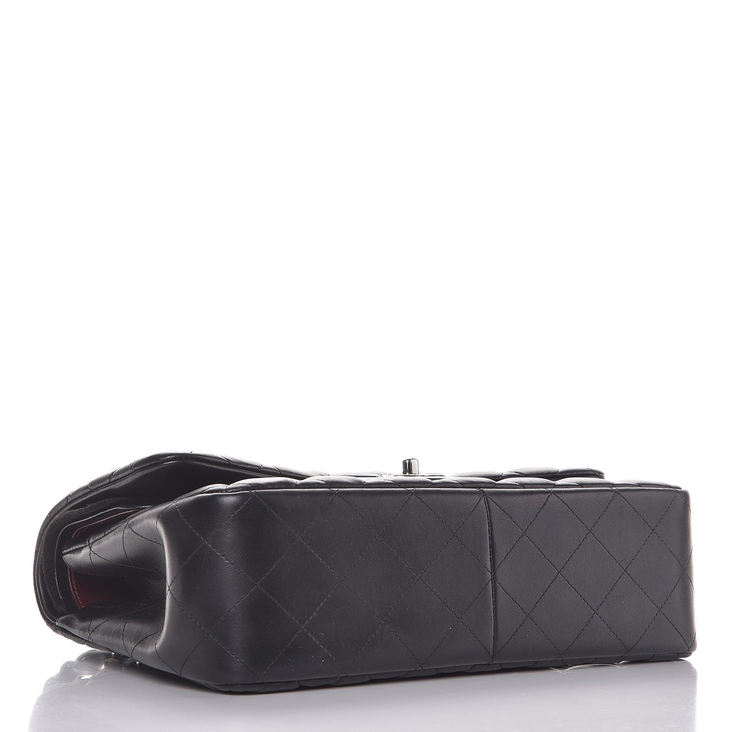 Lambskin Quilted Jumbo Double Flap Black