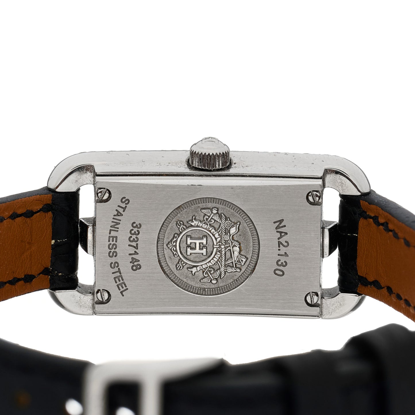 Stainless Steel Alligator Diamond 17mm Nantucket Serti Joaillier Quartz Watch Noir