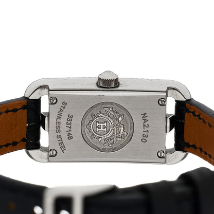 Hermes Stainless Steel Alligator Diamond 17mm Nantucket Serti Joaillier Quartz Watch Noir 5 of 5