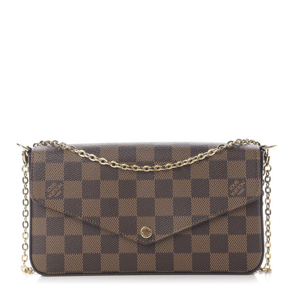 Louis Vuitton Damier Ebene Pochette Felicie Chain Wallet 1 of 14