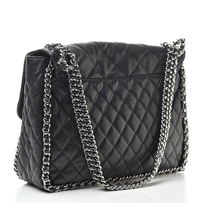 Chanel Washed Lambskin Quilted Maxi Chain Around Flap Black 3 of 11